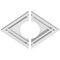 Ekena Millwork Diamond Architectural Grde PVC Ceiling Medallion, 10"W x 6 5/8"H x 3"ID x 3 1/2"C x 1"P, Two-Piece CMP10X6DD2-03000 - alternate 1
